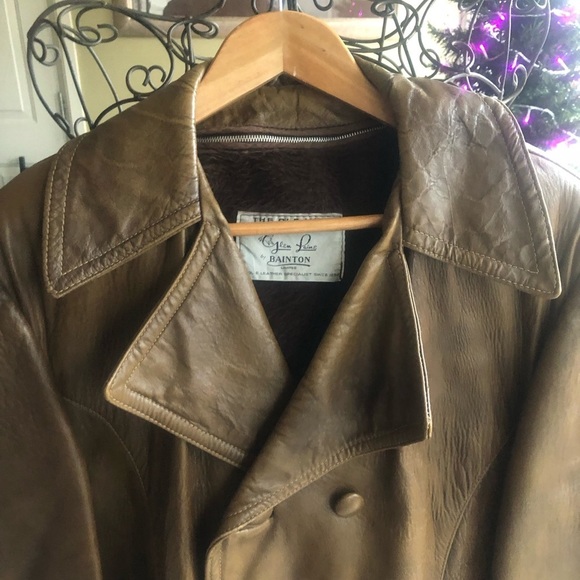 THE OLD MILL Vintage Leather Wool removable Lining Coat Jacket - Picture 8 of 11